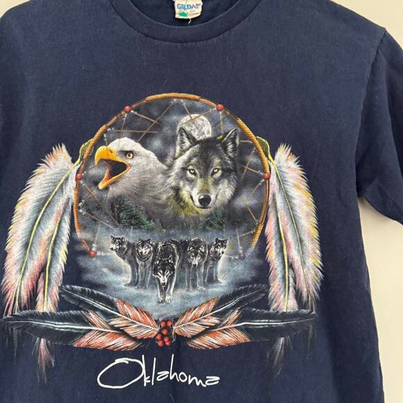 Gildan y2k navy blue oklahoma short sleeve t shirt unisex small - Picture 3 of 4